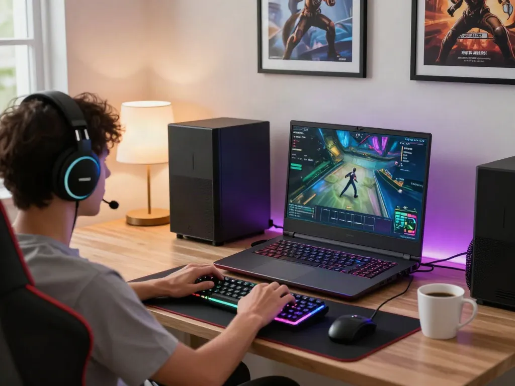 Engaging da88 online gaming experience with colorful LED setup and modern accessories.