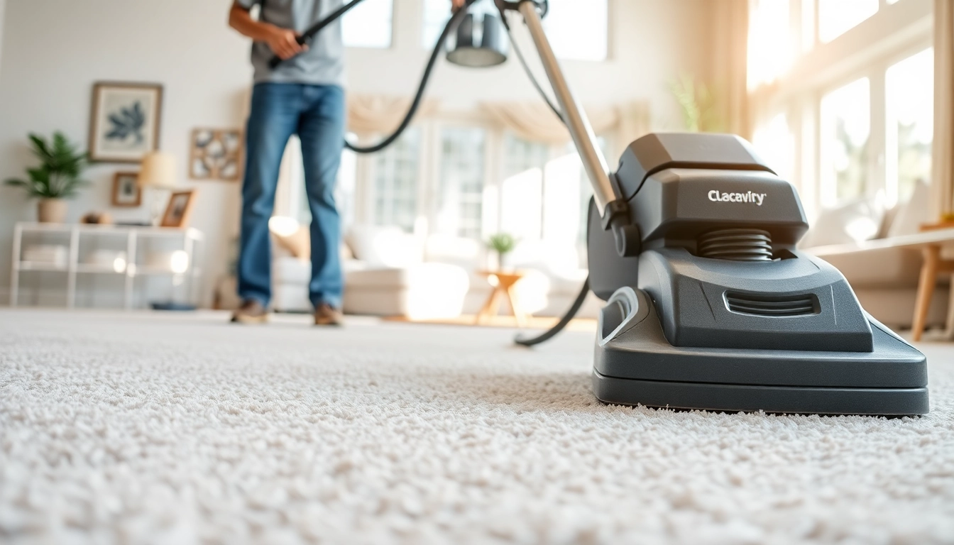 Expert carpet cleaners Roseville ca revitalizing a living room with advanced cleaning equipment.