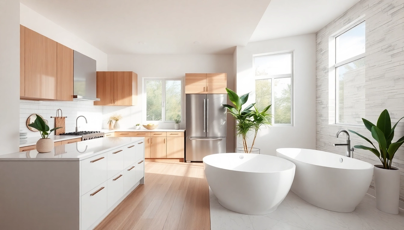 Stunning kitchen and bathroom renovation showcasing modern design elements and luxurious finishes.