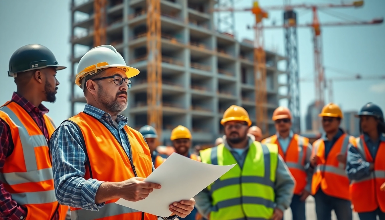 New York Commercial General Contractor supervising a dynamic construction team on-site.