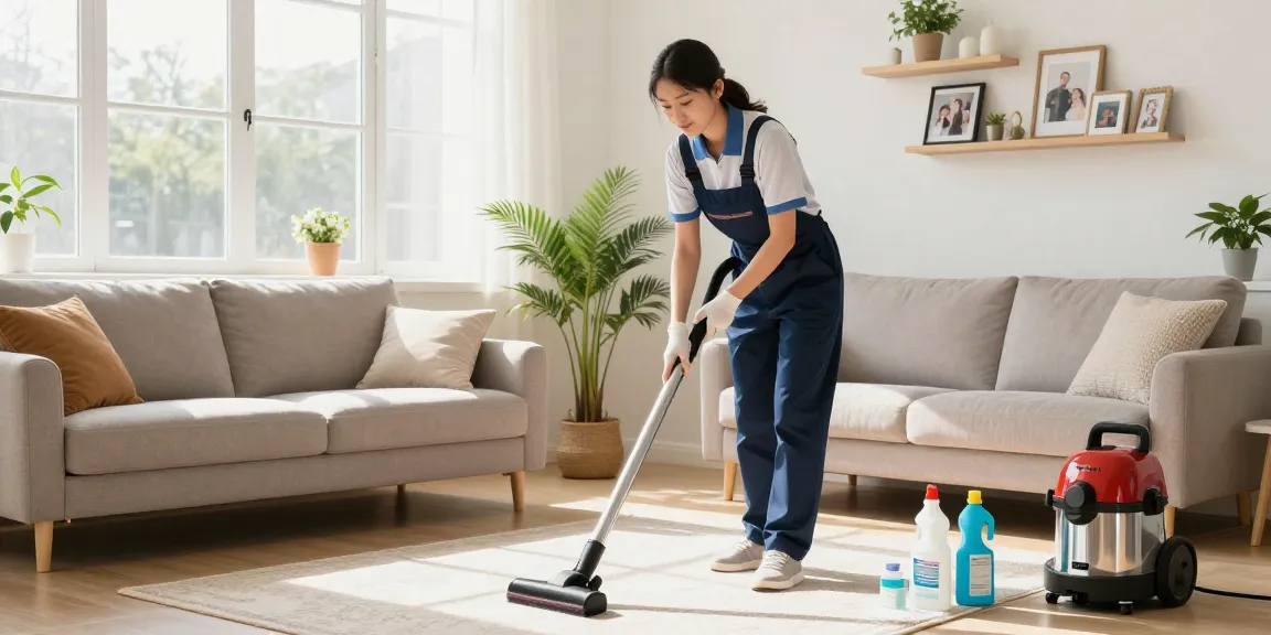 Professional cleaning service in a bright home, showcasing hauswartung solothurn standards with meticulous care and attention.
